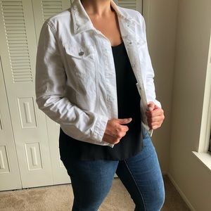 LOFT White Jean Jacket - Size XL